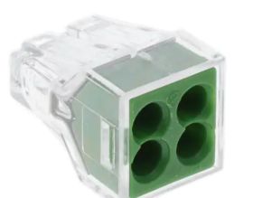 WAGO 773-114/K194-4045 4-PORT PUSH-IN GROUND/BONDING CONNECTOR GREEN 100/BX