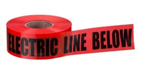 Ideal 42-101 Red Non-Detectable Underground Tape "Caution Buried Electric Line Below" 3 In. x 1000 Ft.