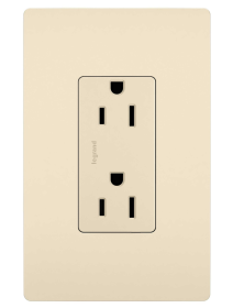 Pass & Seymour 885TRLA Legrand 885-TRLA Decorator Tamper-Resistant Receptacle. 15 Amp 125 Volt Light Almond 3W