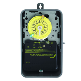 Intermatic T101R 24-Hour Mechanical Time Switch 120 VAC SPST Indoor/Outdoor Metal Enclosure 1-Hour Interval