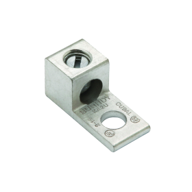 Burndy KA25U Aluminum Universal Terminal 1 Hole 14-1/0 AWG (Str) 1/4" Stud 1 Screw Al/Cu Rated Tin Plated