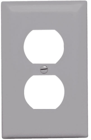 Pass & Seymour TP8GRY Duplex Receptacle Openings One Gang Gray Thermoplastic Plate