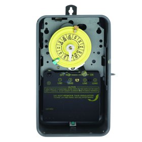 Intermatic T103R 24-Hour Mechanical Time Switch 120 VAC DPST Indoor/Outdoor Metal Enclosure 1-Hour Interval