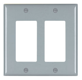 Pass & Seymour TP262GRY 2G 2 Decora Wall Plate Gray