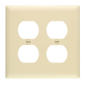 Pass & Seymour TP82I Duplex Receptacle Openings Two Gang Ivory Thermoplastic Plate