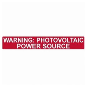 H-TYTON 596-00206 'WARNING: PV POWER SOURCE' 6-1/2X1