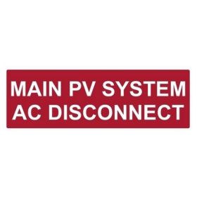 H-TYTON 596-00255 'MAIN PV SYSTEM AC DISCONNECT' 5-1/2X1-3/4