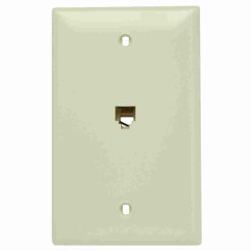 Pass & Seymour On-Q TPTE1I 1-Gang Communication Plate With RJ-11 Telephone Jack Ivory