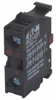 Cutler-Hammer M22-K01 22.5MM Contact Block 1-NC Black