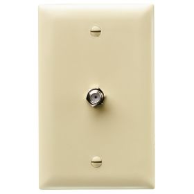 Pass & Seymour On-Q TPCATV-I 1-Gang Communication Plate With F-Type Coaxial Connector Ivory