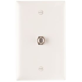 Pass & Seymour On-Q TPCATV-W 1-Gang Communication Plate With F-Type Coaxial Connector White