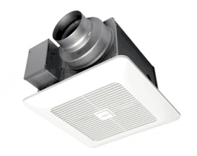 Panasonic FV-0511VKS2 WhisperGreen Select Ventilation Fan with Pre-Installed Speed Selector, 50/80/110 CFM Selector, 10-1/4 In. Sq. Housing, 7-3/8 In. Housing Depth, 13 In. Sq. Grille, 4 or 6 In. Duct Diameter (Integrated Dual Duct Adapter)