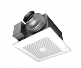 Panasonic FV-0511VK2 WhisperGreen Select Ventilation Fan, 50/80/110 CFM Selector, 10-1/4 In. Sq. Housing, 7-3/8 In. Housing Depth, 13 In. Sq. Grille, 4 or 6 In. Duct Diameter (Integrated Dual Duct Adapter)