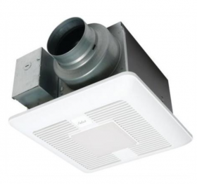 Panasonic FV-0511VKSL2 WhisperGreen Select Ventilation Fan with LED Light and Pre-Installed Speed Selector, 50/80/110 CFM Selector, 10-1/4 In. Sq. Housing, 7-3/8 In. Housing Depth, 13 In. Sq. Grille, 4 or 6 In. Duct Diameter (Integrated Dual Duct Ada