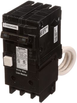 Siemens QF250A 50A 2-Pole GFCI 5mA 120/240V 10kA Circuit Breaker with Pigtail