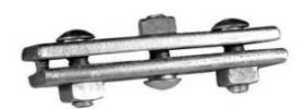 M&W MW8650 6 In. Guy Clamp with Three 1/2 In. Bolts (Installed) for 3/16-7/16 In. Strand Hot Dip Galvanized