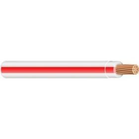 12 THHN White With Red Stripe Stranded Copper Thermoplastic High Heat-Resistant Nylon Coated 500 Ft. Reel