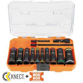 KLEIN 65239 KNECT FLIP-20 IMPACT SOCKET SET SAE AND METRIC 13-PIECE