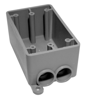 Kraloy 078232 FSS05 Type Non-Metallic Rigid Shallow Style Device Box PVC 18 cu-in 1 Gang (2) 1/2 In Hubs (Same Side)