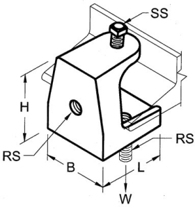 Morris 17474 Rod Support Beam Clamp 3/8-16 Rod 7/8 in THK 300 lb Load Malleable Iron Zinc Plated