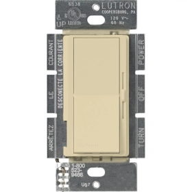 Lutron Diva DVFSQ-FH-IV 1-Pole 3-Way Designer Fan Control 120 VAC 1.5 A Quiet 3-Speed Operational Mode Ivory