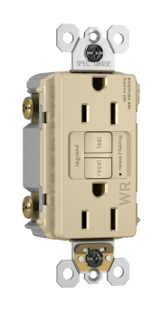 P&S 1597TRWR-I 15A SELF-TEST TR WR SPEC GFI RADIANT RECEPTACLE 125V IVORY