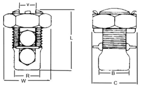 Morris 90320 Split Bolt Connector 2 AWG Stranded Copper Conductor Copper Alloy