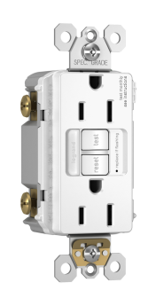 Pass & Seymour 1597NTLTRW radiant 15A Tamper-Resistant Self-Test GFCI Outlet with Night Light 15 A 120 VAC