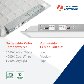 Lithonia CPX 2X4 ALO8 SWW7 M2 LED 2 Ft. x 4 Ft. Panel CCT and Lumen Switchable 120-277V Dimmable