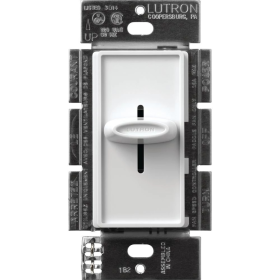 Lutron SFSQ-F-WH Skylark Single-Pole Fan Speed Control Slider Quiet 3-Speed to Off Operational Mode White