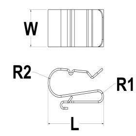 Burndy ACC-PV 304 Stainless Steel Straight On Module Cable Clip For 1 or 2 PV Cables