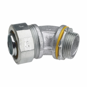 Crouse-Hinds Liquidator LT20045 Non-Insulated Liquidtight Conduit Connector 2 in Trade 45 deg Malleable Iron Electroplated Zinc