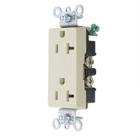 Pass & Seymour 26342I Heavy Duty Decorator Spec Grade Receptacles Side Wire 20A 125V Ivory 3W