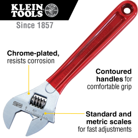 Klein Tools D507-10 Adjustable Wrench Extra Capacity 10-Inch