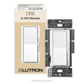 Lutron Dvstv-WH 1P 3-Way Diva 0-10V Dim Rocker No Powerpack Required 120/277V White