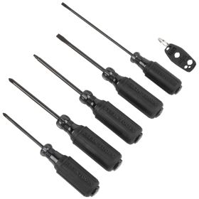 KLEIN 85446BLK 6-PIECE BLACKOUT SCREWDRIVER SET PHILLIPS #1 #2 SLOTTED 3/16" 1/4" SQUARE #2