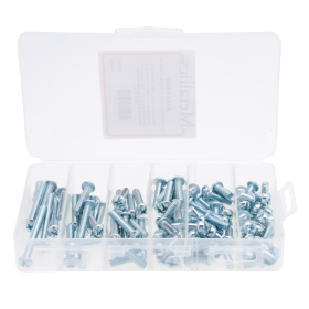 Metallics RMK1032 Combination Machine Screw Kit Imperial Steel Round Head Slotted/Phillips Drive 245 Pieces