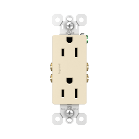 Pass & Seymour 885LA Legrand 885-LA Decorator Duplex Receptacle 15Amp 125Volt Side & Speedwire Light Almond