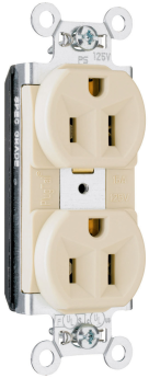 Pass & Seymour PT5362I PlugTail Spec Grade Receptacles, 20A, 125V, Ivory 3W