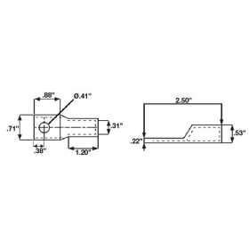 Morris 93026 2 AWG 1-Hole Long 3/8" Stud AL9CU Aluminum Compression Lug 30/Bx