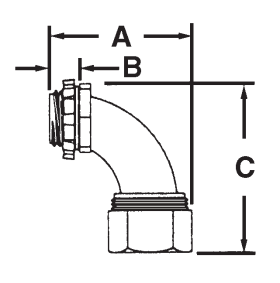 Sepco LT36 3/4 in Liquidtight 90-Degree Connector Die cast