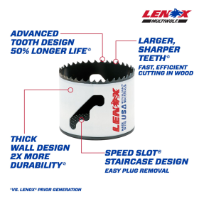 Lenox 3004040L HOLESAW T3 40L 2 1/2 64MM 1/BX