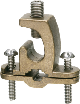 Arlington 719DB Bare Wire Ground Clamp With Lay-In Lug, 8 to 4/0 AWG Conductor, Solid Bronze