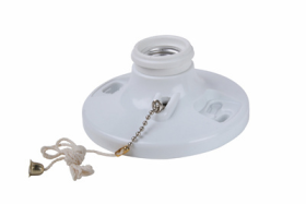 Pass & Seymour 280WH6 Medium Base Lampholder White Pull Chain 250 W 250 VAC