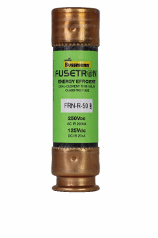 Bussmann Fusetron FRN-R-50 Current Limiting Time Delay Fuse 50 A 250 VAC/125 VDC 200/20 kA Class RK5 Cylindrical Body