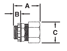 Sepco LT47 3/8 in Liquidtight Straight Connector Die cast