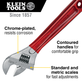 Klein Tools D507-8 Adjustable Wrench Extra Capacity 8-Inch