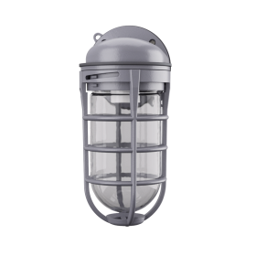 Lithonia VW150I M12 Outdoor Vaporproof Wall Mounted Light With Glass Globe For A19 Lamp 120 VAC Gray Housing