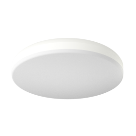 RAB CRVFAS-14R-20-9CCT-120-W 14 In. 20W LED Flush Mount Fixture 120V 5CCT Triac Dimming White With White Lens