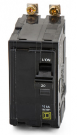 Square D QOB220 20A 2-Pole 120/240V 10kA Bolt-On QO Circuit Breaker